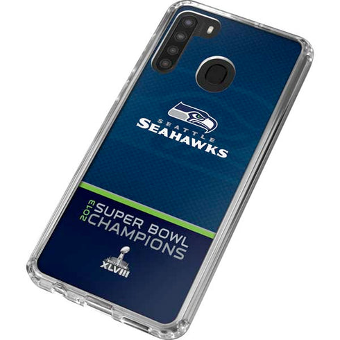 NFL Seattle Seahawks Super Bowl XLVIII Galaxy A21 Clear Case