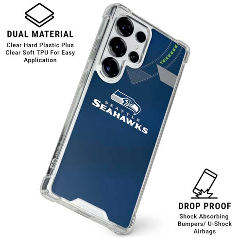 NFL Seattle Seahawks Team Jersey Galaxy S25 Ultra Clear Case