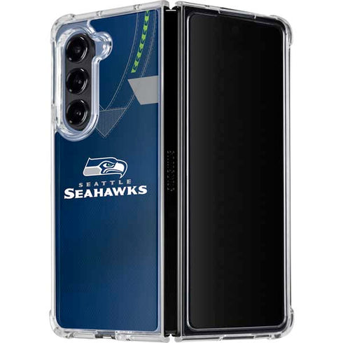NFL Seattle Seahawks Team Jersey Galaxy Z Fold5 5G Clear Case