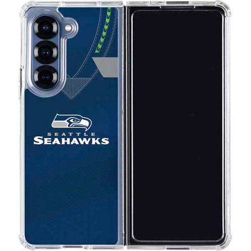 NFL Seattle Seahawks Team Jersey Galaxy Z Fold6 Clear Case