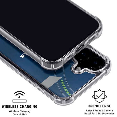 NFL Seattle Seahawks Team Jersey iPhone 16 Plus Clear Case