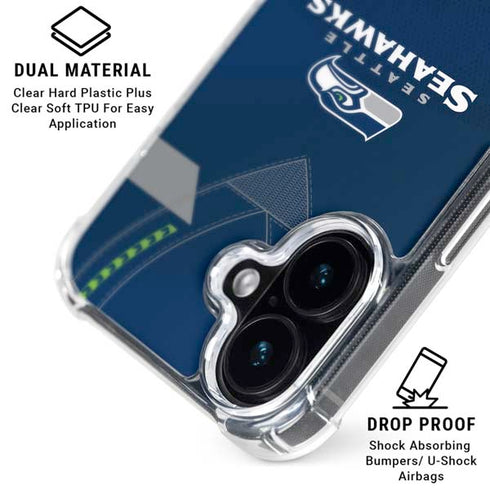 NFL Seattle Seahawks Team Jersey iPhone 16 Plus Clear Case