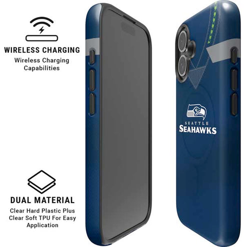 NFL Seattle Seahawks Team Jersey iPhone 16 Plus Magsafe Impact Case