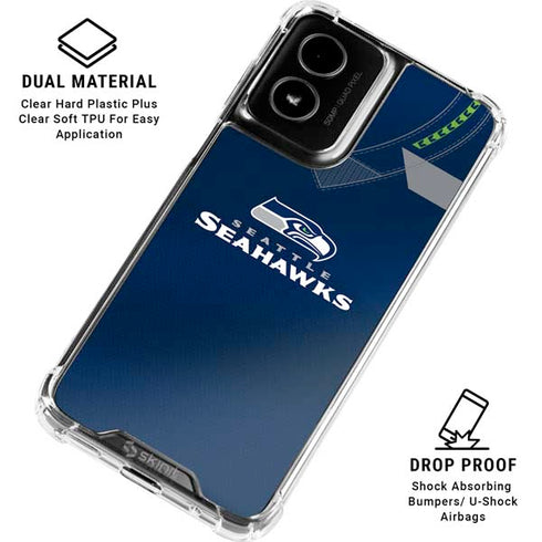 NFL Seattle Seahawks Team Jersey Moto G Power 5G (2024) Clear Case