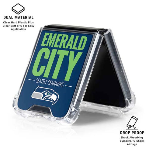 NFL Seattle Seahawks Team Motto Galaxy Z Flip6 Clear Case