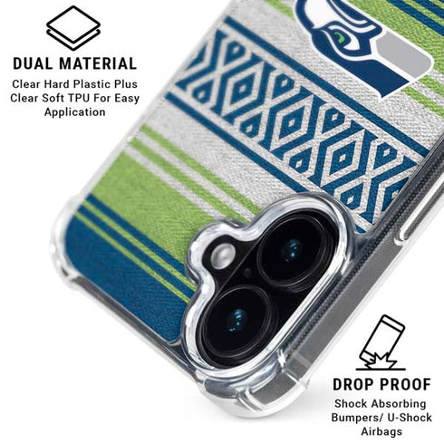 NFL Seattle Seahawks Trailblazer iPhone 16 Plus Clear Case