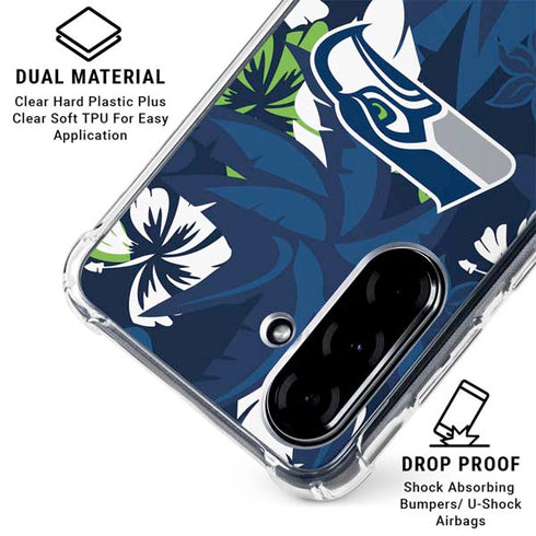 NFL Seattle Seahawks Tropical Print Galaxy A36 5G Clear Case