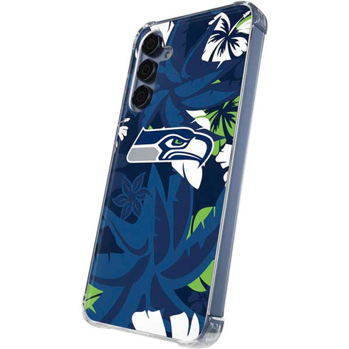 NFL Seattle Seahawks Tropical Print Galaxy A55 5G Clear Case