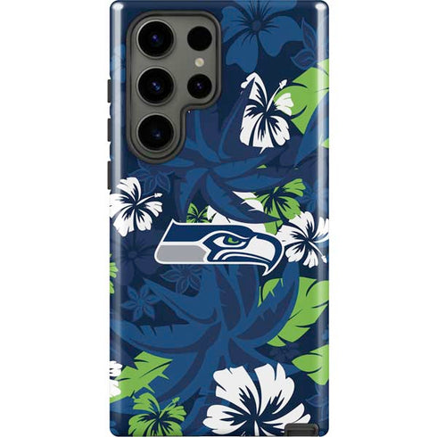 NFL Seattle Seahawks Tropical Print Galaxy S23 Ultra Pro Case