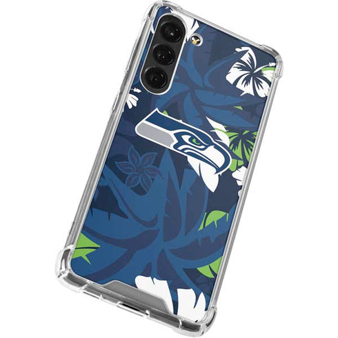 NFL Seattle Seahawks Tropical Print Galaxy S24 FE Clear Case