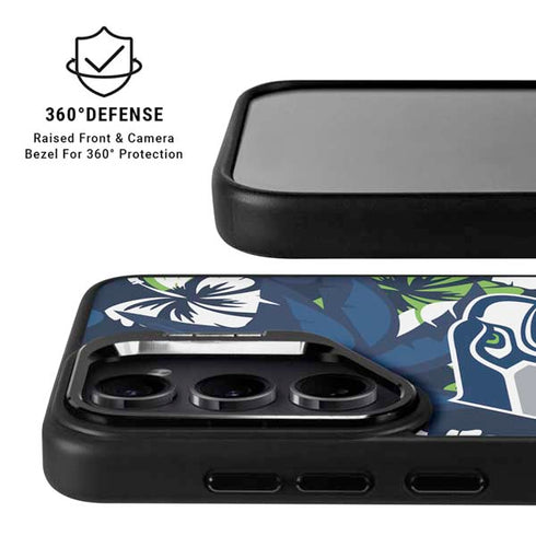NFL Seattle Seahawks Tropical Print Galaxy S24 Plus Kickstand Case