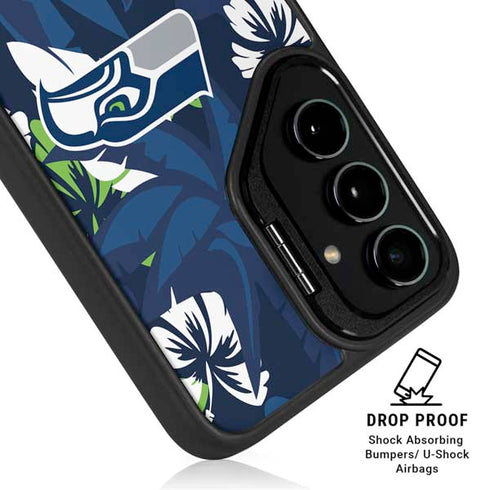 NFL Seattle Seahawks Tropical Print Galaxy S25 Plus Kickstand Case