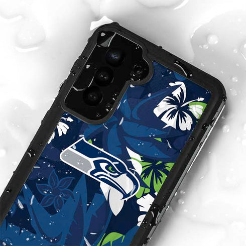 NFL Seattle Seahawks Tropical Print Galaxy S24 Plus Waterproof Case