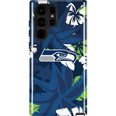 NFL Seattle Seahawks Tropical Print Galaxy S25 Ultra Impact Case