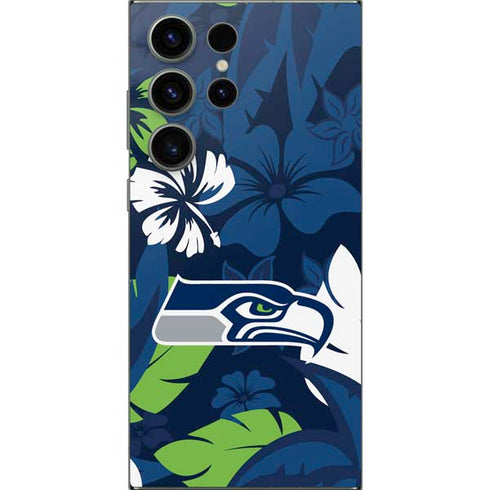 NFL Seattle Seahawks Tropical Print Galaxy S24 Ultra Skin