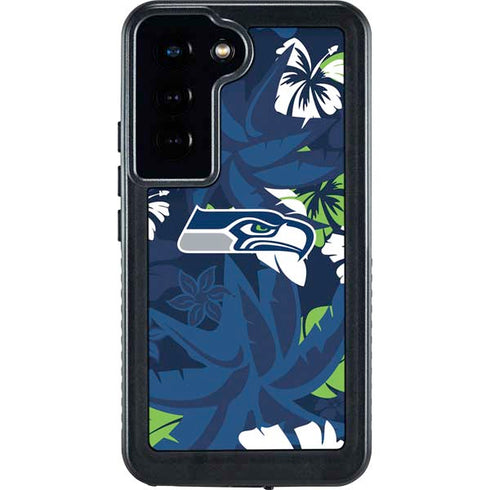 NFL Seattle Seahawks Tropical Print Galaxy S24 Waterproof Case