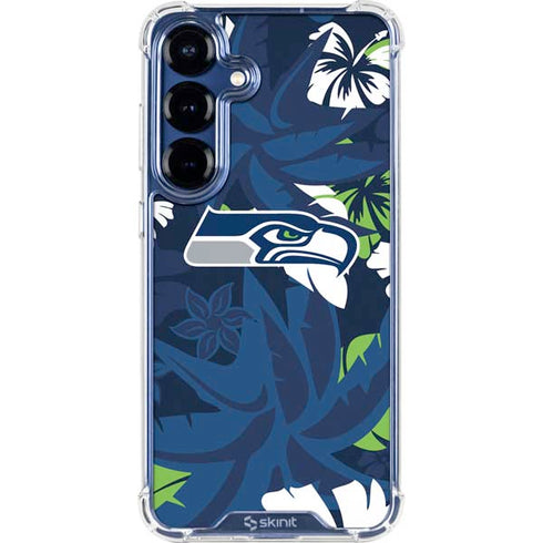 NFL Seattle Seahawks Tropical Print Galaxy S25 Plus Clear Case