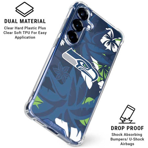 NFL Seattle Seahawks Tropical Print Galaxy S25 Plus Clear Case
