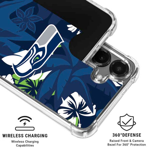 NFL Seattle Seahawks Tropical Print Galaxy S26 Plus Clear Case