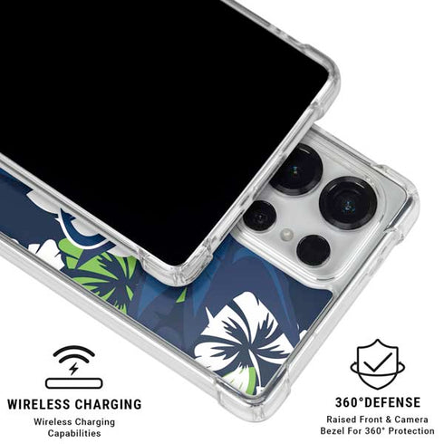NFL Seattle Seahawks Tropical Print Galaxy S26 Ultra Clear Case