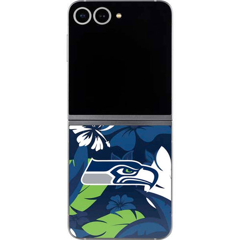 NFL Seattle Seahawks Tropical Print Galaxy Z Flip6 Skin