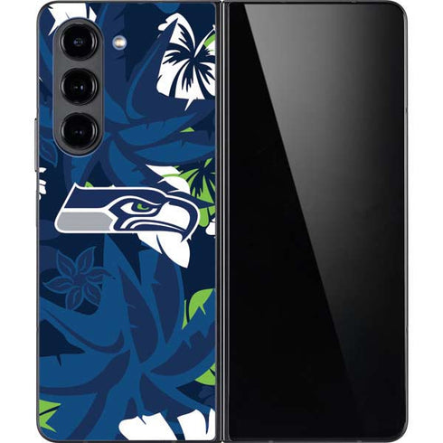 NFL Seattle Seahawks Tropical Print Galaxy Z Fold5 5G Skin