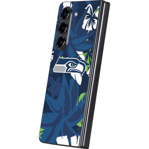 NFL Seattle Seahawks Tropical Print Galaxy Z Fold5 5G Skin