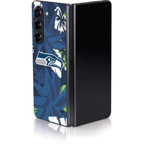 NFL Seattle Seahawks Tropical Print Galaxy Z Fold5 5G Skin