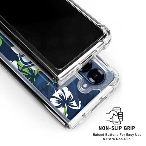 NFL Seattle Seahawks Tropical Print Galaxy Z Fold6 Clear Case