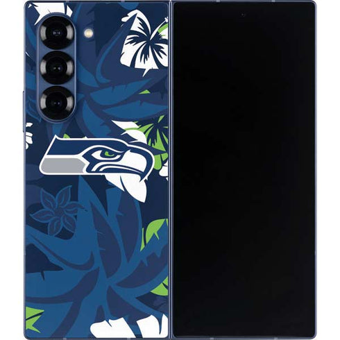 NFL Seattle Seahawks Tropical Print Galaxy Z Fold6 Skin