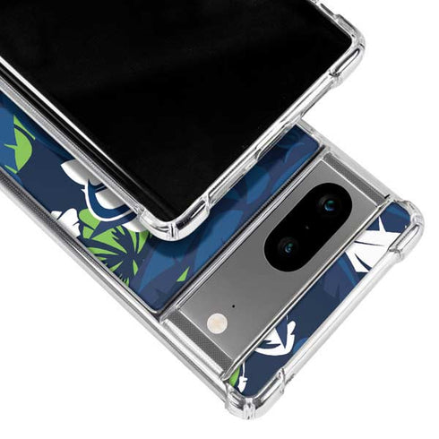 NFL Seattle Seahawks Tropical Print Google Pixel 8a Clear Case