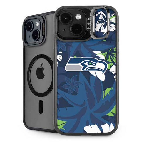 NFL Seattle Seahawks Tropical Print iPhone 14 Kickstand Case