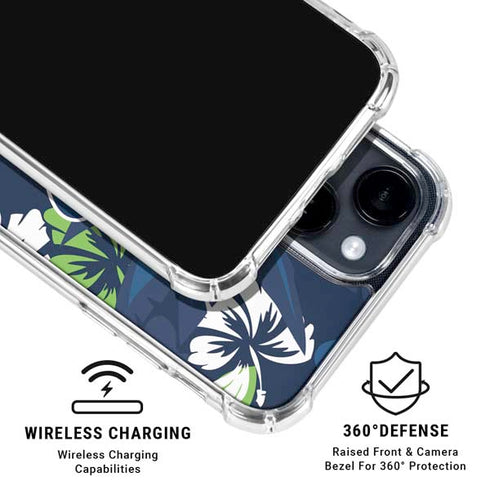 NFL Seattle Seahawks Tropical Print iPhone 15 Clear Case