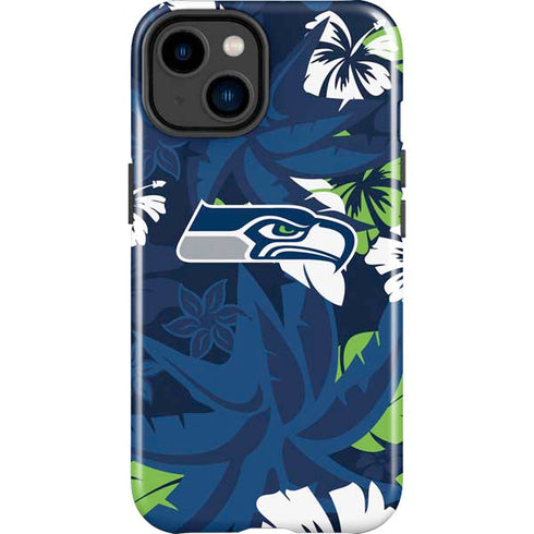 NFL Seattle Seahawks Tropical Print iPhone 15 Impact Case