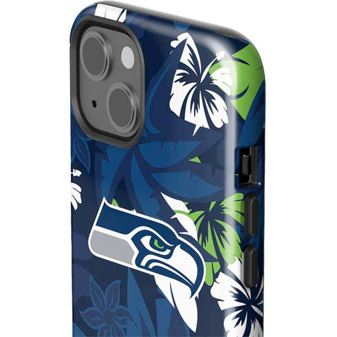 NFL Seattle Seahawks Tropical Print iPhone 15 Impact Case