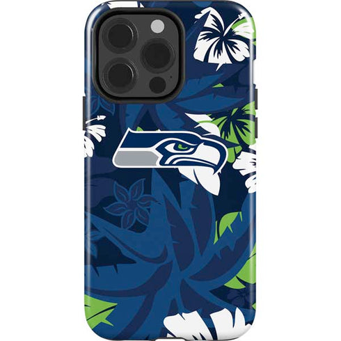 NFL Seattle Seahawks Tropical Print iPhone 15 Pro Impact Case
