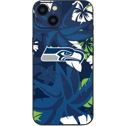 NFL Seattle Seahawks Tropical Print iPhone 15 Skin