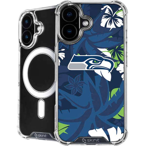 NFL Seattle Seahawks Tropical Print iPhone 16 MagSafe Case