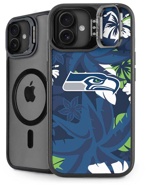 NFL Seattle Seahawks Tropical Print iPhone 16 Plus Kickstand Case