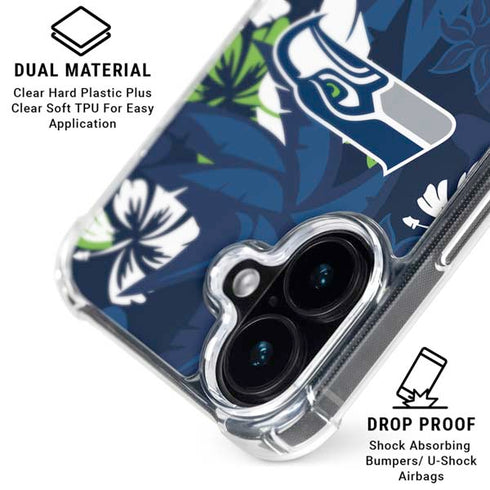 NFL Seattle Seahawks Tropical Print iPhone 16 Plus MagSafe Case