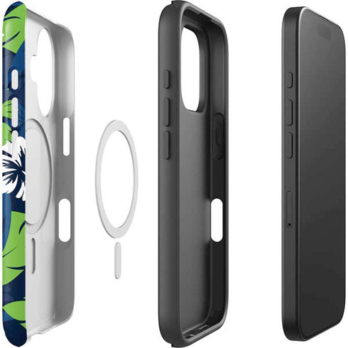 NFL Seattle Seahawks Tropical Print iPhone 16 Plus Magsafe Impact Case