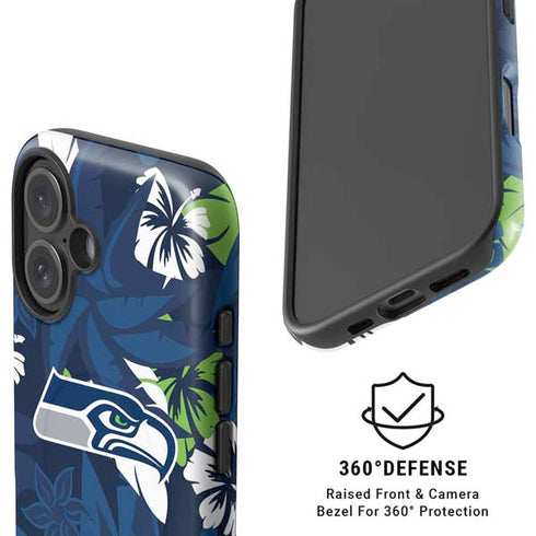 NFL Seattle Seahawks Tropical Print iPhone 16 Plus Magsafe Impact Case