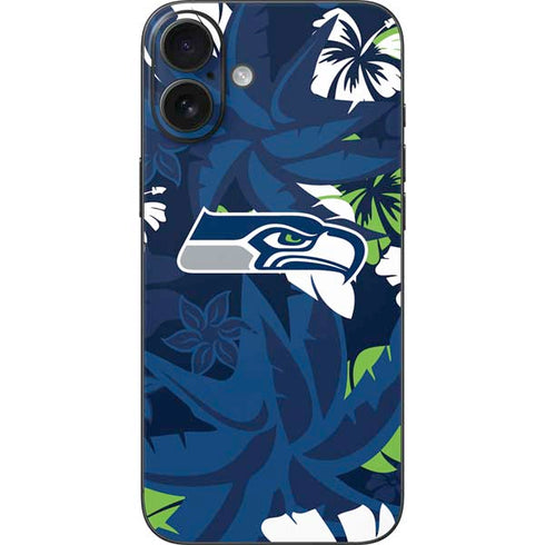 NFL Seattle Seahawks Tropical Print iPhone 16 Plus Skin