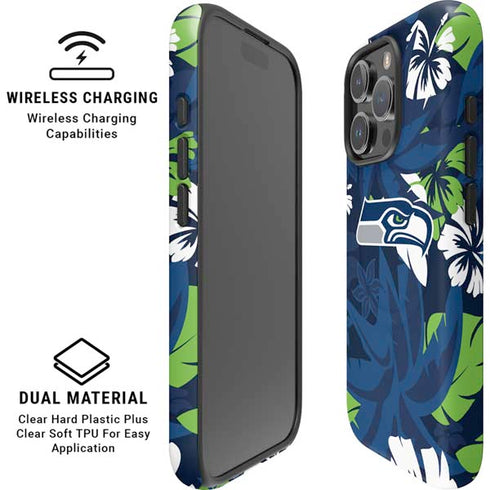 NFL Seattle Seahawks Tropical Print iPhone 16 Pro Magsafe Impact Case