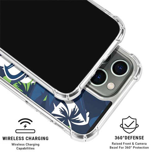 NFL Seattle Seahawks Tropical Print iPhone 16 Pro Max Clear Case