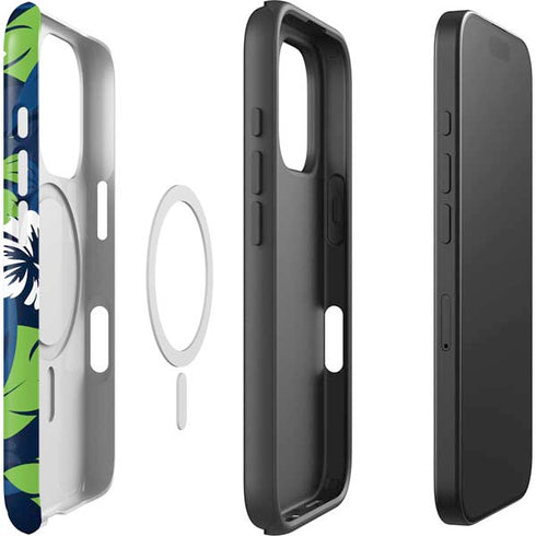 NFL Seattle Seahawks Tropical Print iPhone 16 Pro Max Magsafe Impact Case