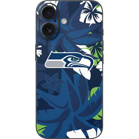NFL Seattle Seahawks Tropical Print iPhone 16 Skin