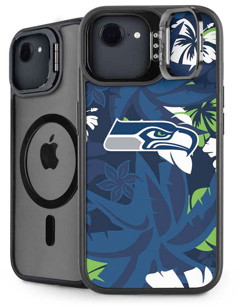 NFL Seattle Seahawks Tropical Print iPhone 16e Kickstand Case