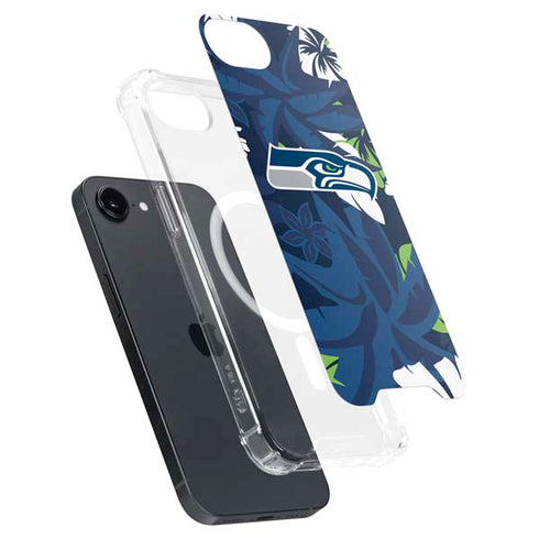 NFL Seattle Seahawks Tropical Print iPhone 16e MagSafe Case