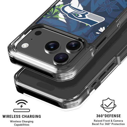 NFL Seattle Seahawks Tropical Print iPhone 18 Pro Clear Case